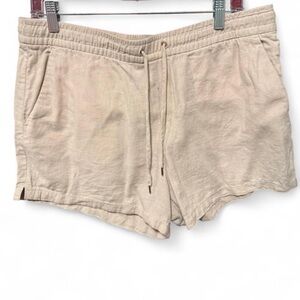 H&M Women's Beige linen drawstring shorts women’s 10